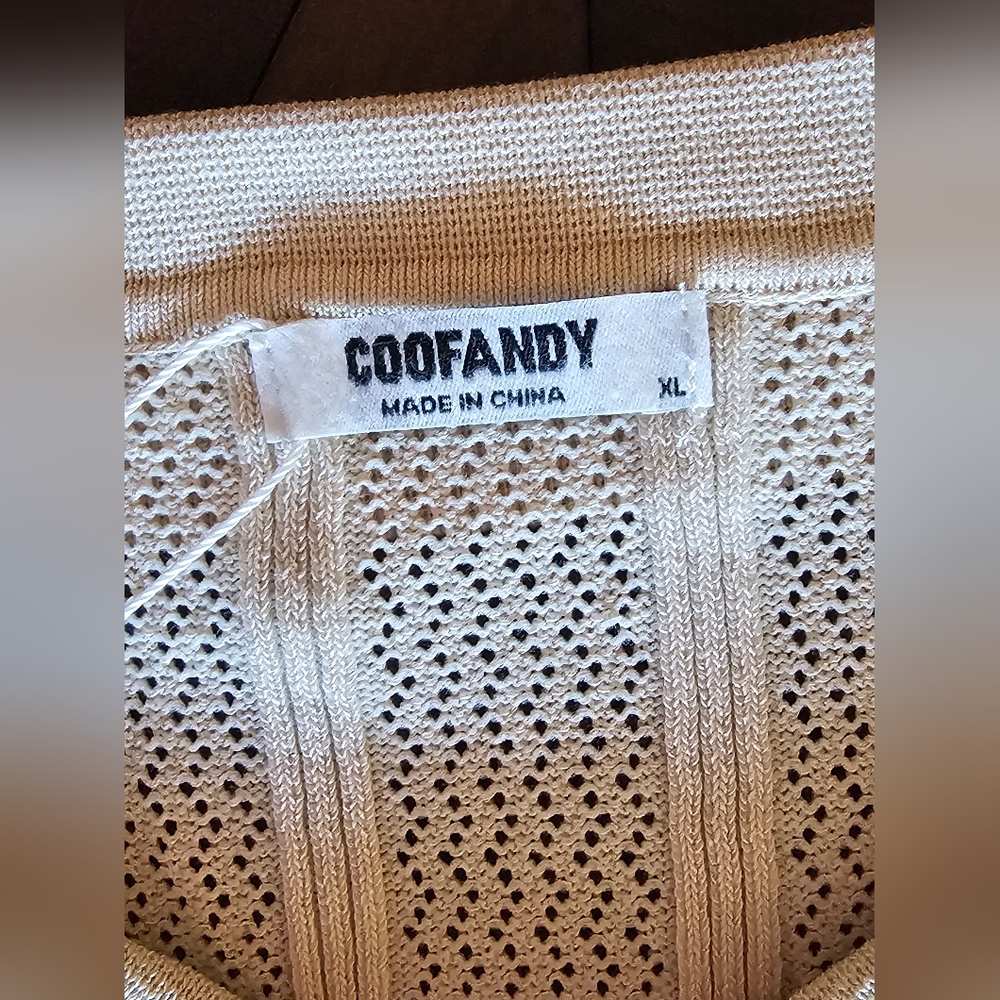 COOFANDY Vintage knit shirt. NWT, XL - Picture 11 of 13